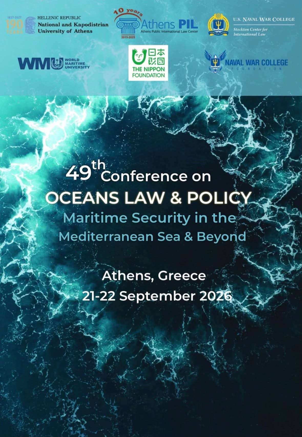 49th Conference on Oceans Law and Policy - Maritime Security in the Mediterranean Sea and Beyond, Athens 21-22 September 2026